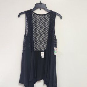 NWT Self Esteem Large Women's Black Lace Vest
